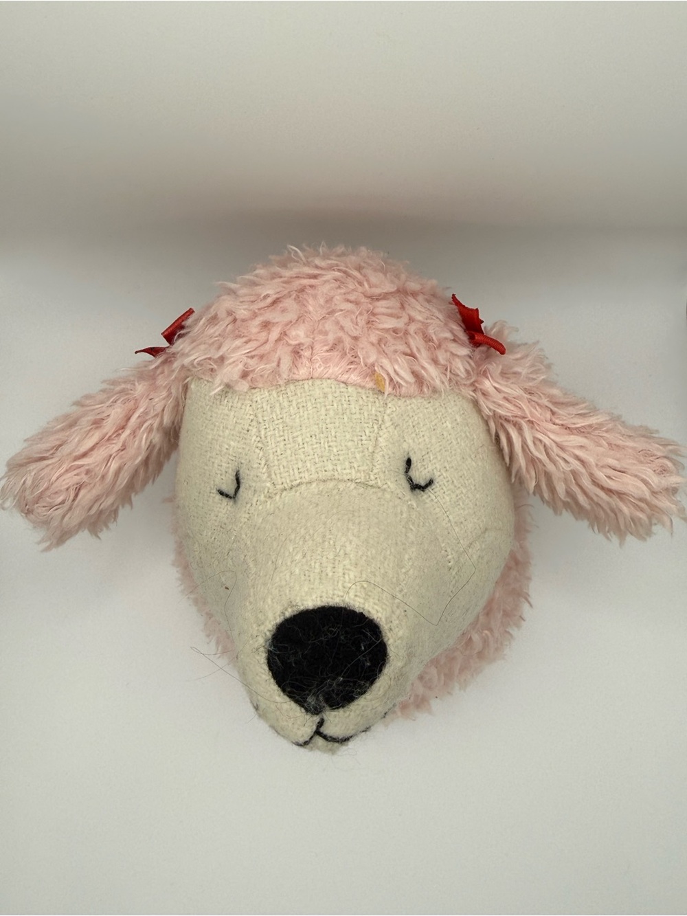Target Pink Plush Dog Toy with Cream Face and Black Nose